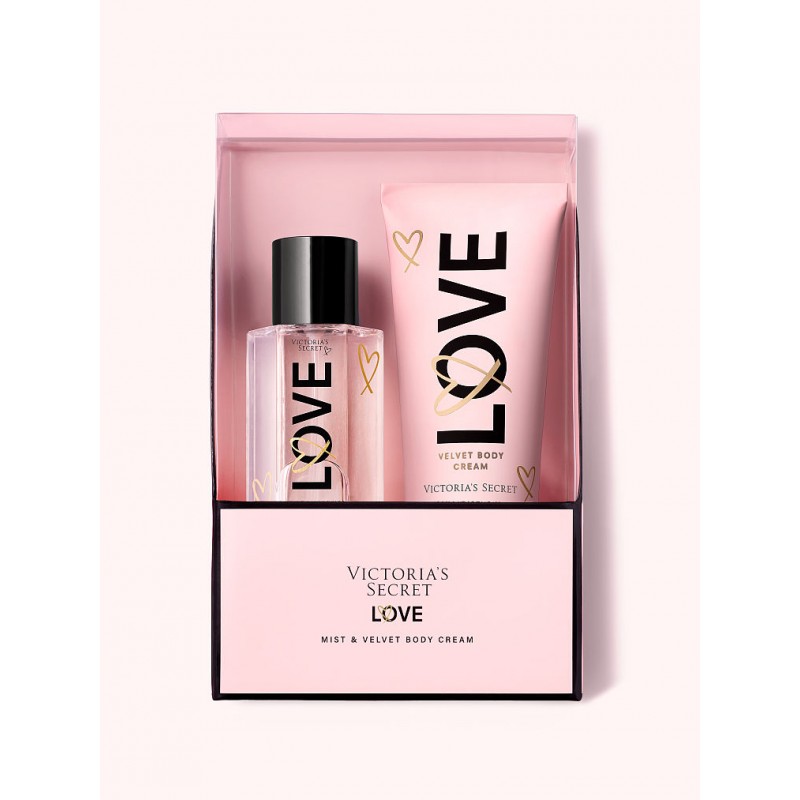 Love, Coffret-cadeau brume parfumée format voyage et crème