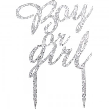 Silver Boy or Girl Cake Topper