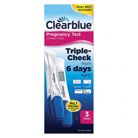 Pack de 3 tests de grossesse Clearblue Triple Check