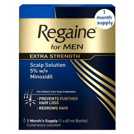 Regaine for Men Solution pour cuir chevelu extra-forte 5% W/V Solution cutanée - 1 mois