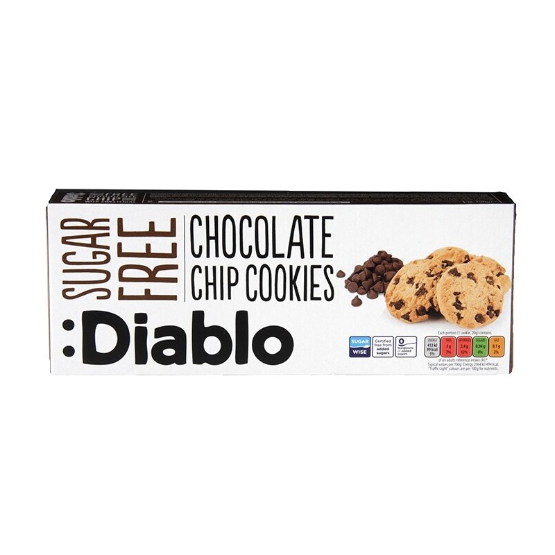 Biscuits aux pépites de chocolat sans sucre Diablo 130g