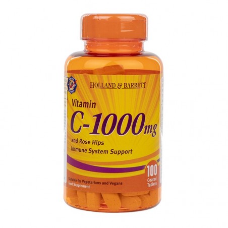 Holland & Barrett Vitamine C avec Églantier 100 capsules 1000mg