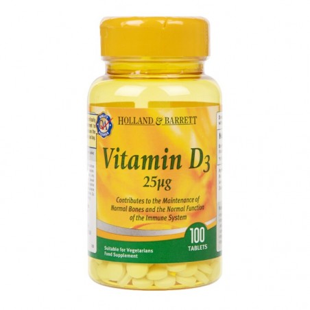 Holland & Barrett Vitamin D3 100 Comprimés 25ug