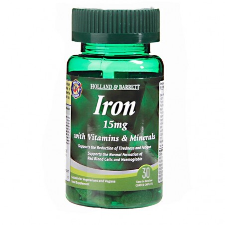 Holland & Barrett Iron 15mg avec vitamines et minéraux 30 capsules