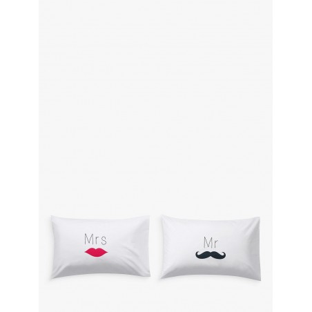 Mr & Mrs Novelty Pillowcases Pair