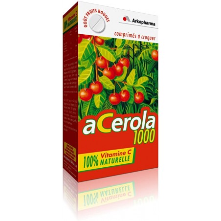 Acerola 1000 Vitamine C 100% Naturelle 30 comprimés