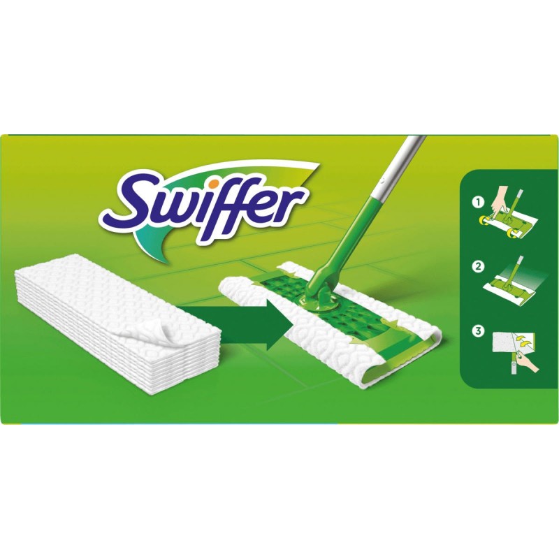 KIT SWIFFER : 1 essuie-sol + 8 serviettes sèches + 3 serviettes