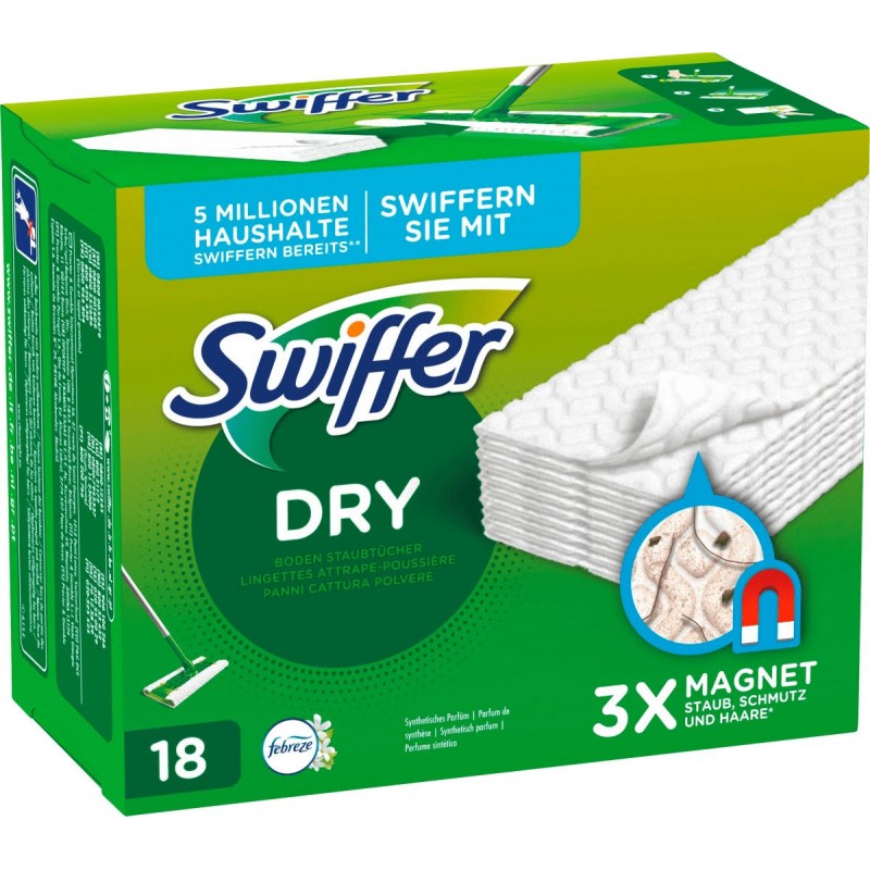 KIT SWIFFER : 1 essuie-sol + 8 serviettes sèches + 3 serviettes humides