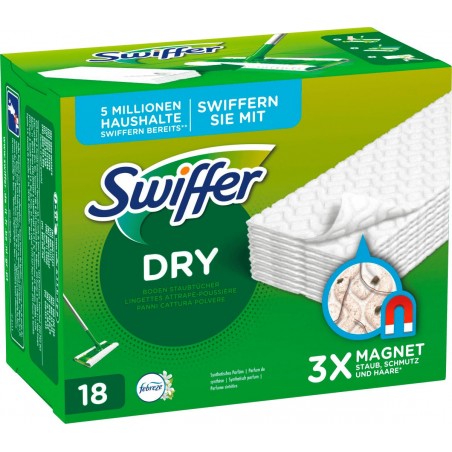 SWIFFER SERPILLÈRES SÈCHES 18 PIÈCES