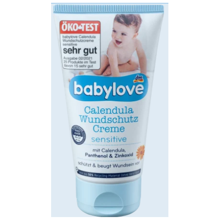 Babylove Crème de protection des plaies calendula sensible 75 ml