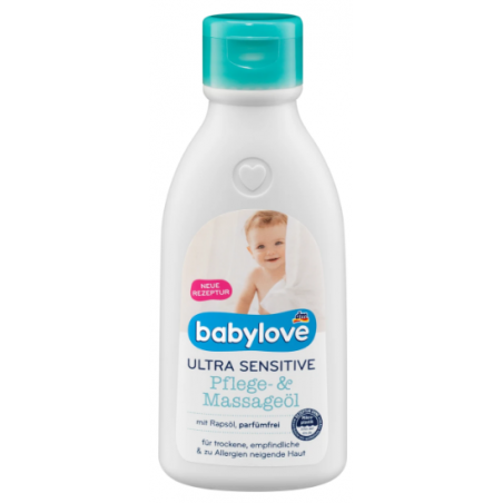 Babylove Huile de colza de soin et de massage ultra sensible 250 ml