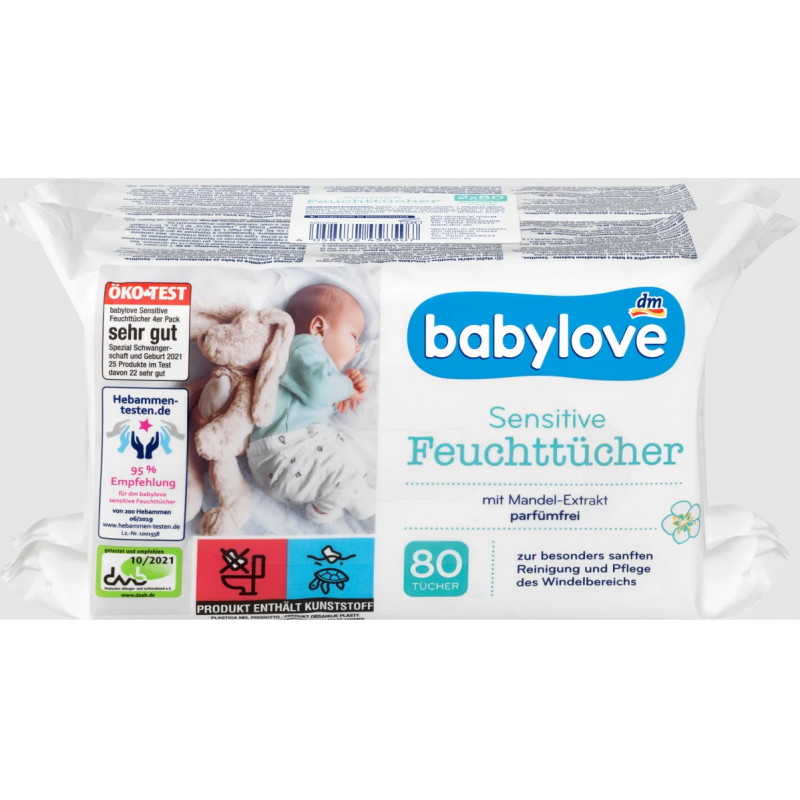 Dm BABYLOVE Lingettes humides sensibles à prix pas cher